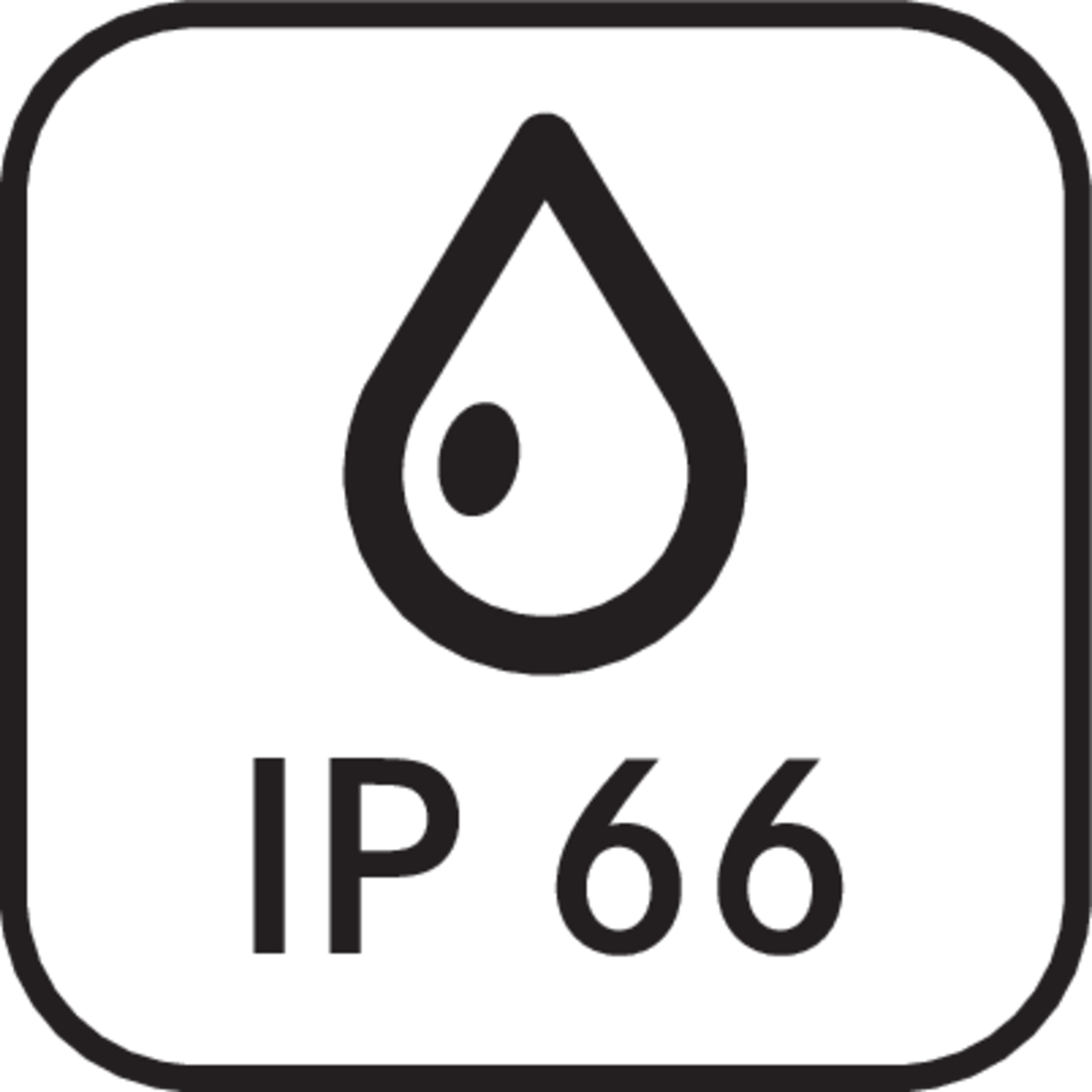 Protection against dust and water splashes IP66